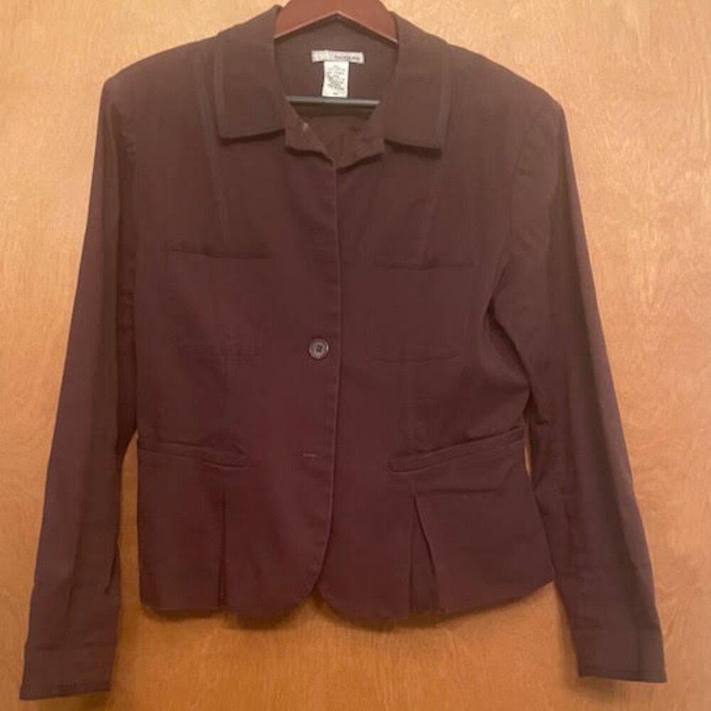 Chocolate brown heavy cotton blazer